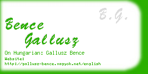 bence gallusz business card